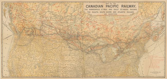 Map of the Canadian Pacific Railway, the Minneapolis, St. Paul and Sault Ste Marie Railway, the Duluth, South Shore and Atlantic Railway...