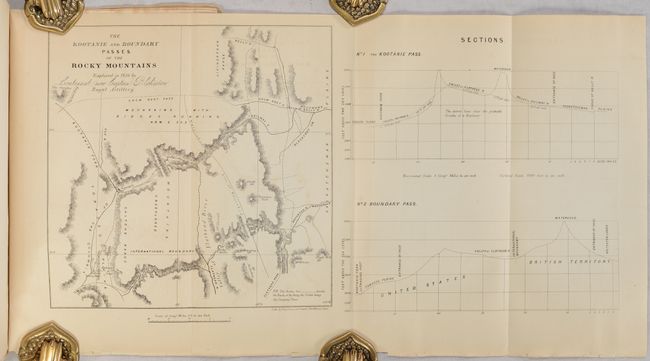 [Map in Report] The Kootanie and Boundary Passes of the Rocky Mountains Explored in 1858 by Lieutenant (now Captain) Blakiston Royal Artillery [in] The American Journal of Science and Art - Second Series. Vol. XXVII. - July, 1859 Nos. 82, 83, 84