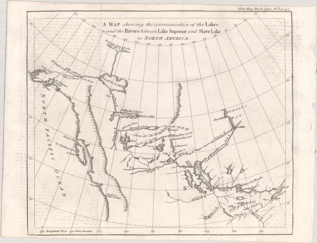 A Map Shewing the Communication of the Lakes and the Rivers Between Lake Superior and Slave Lake in North America