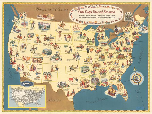 Gay Days Around America - A Pleasure Map of Festivals, Pageants, and Special Events Best Reached by Greyhound... the Nationwide Travel Way!