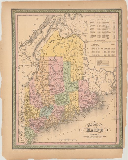 [Lot of 5] A New Map of Maine [and] Map of New Hampshire & Vermont [and] Map of Connecticut [and] Map of Massachusetts and Rhode Island [and] A New Map of New York with Its Canals, Roads & Distances