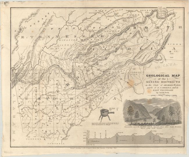 Geological Map of the Mining Districts in the State of Georgia, Western Parts of N. Carolina, and in East Tennessee
