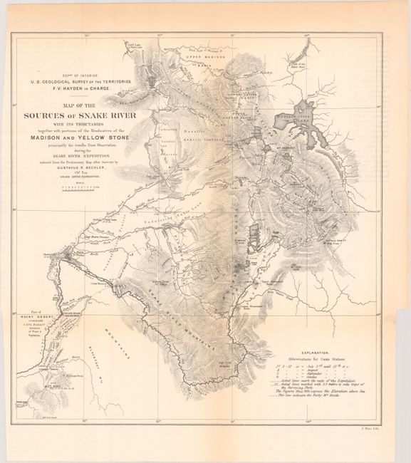 [Lot of 2] Map of the Sources of Snake River with Its Tributaries... [and] Sketch of Lake Henry, the Sources of West Fork of Snake River...