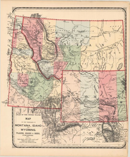 Map of the Territories of Montana, Idaho and Wyoming