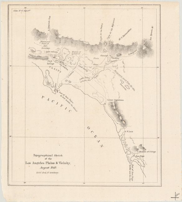 Topographical Sketch of the Los Angeles Plains & Vicinity August 1849