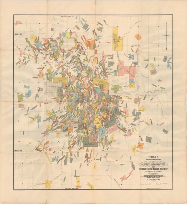 [Map in Book] Map Showing the Surface Holdings of the Mining Companies in the Cripple Creek Mining District Teller County, Colorado [in] The Official Manual of the Cripple Creek District Colorado, U.S.A.