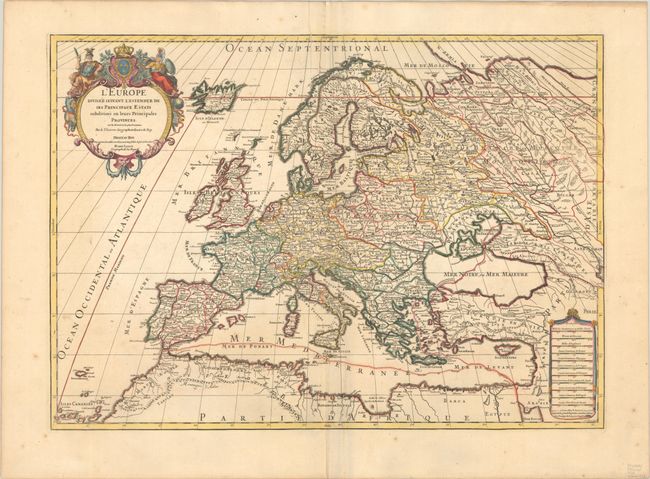 L'Europe Divisee Suivant l'Estendue de ses Principaux Estats Subdivises en Leurs Principales Provinces...