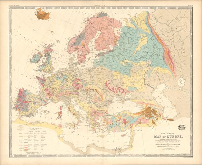 Geological Map of Europe, Exhibiting the Different Systems of Rocks According to the Most Recent Researches and Unedited Materials...
