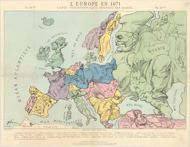 L'Europe en 1871 Carte Psychologique