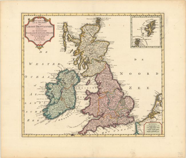 Nieuwe Kaart van de Eilanden van Groot Brittannien Behelzende de Koningryken Engeland, Schotland en Ierland...