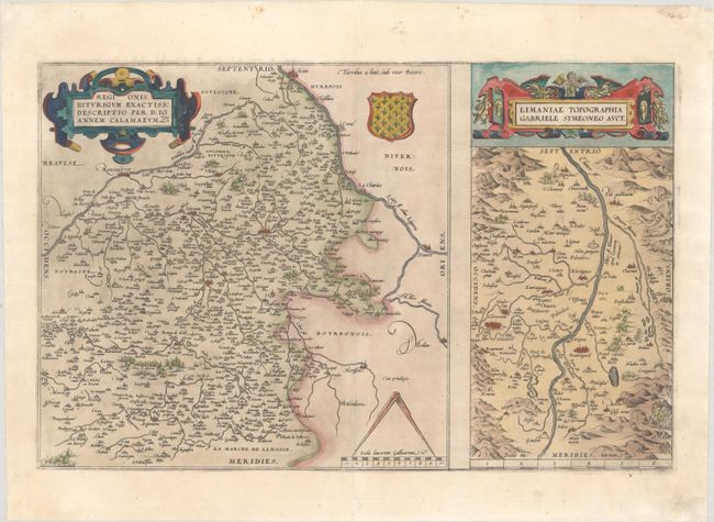 Regionis; Biturigum Exactiss: Descriptio per D. Ioannem Calamaeum [on sheet with] Limaniae Topographia Gabriele Symeoneo Auct.