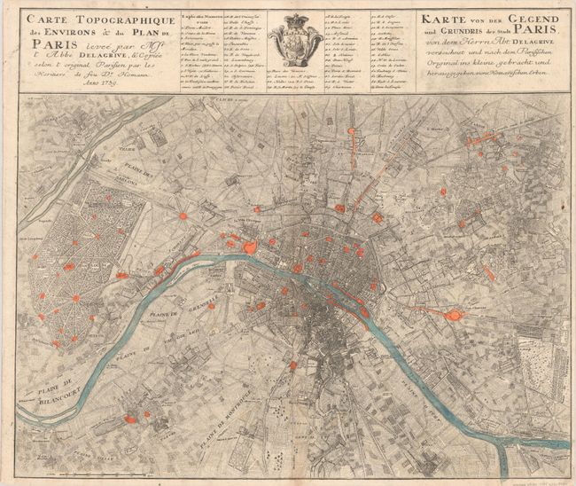 Carte Topographique des Environs & du Plan de Paris... / Karte von der Gegend und Grundris der Stadt Paris...