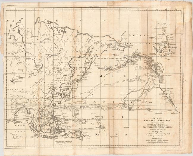Carta del Mar Pacifico del Nord che Comprende la Costa Nord-Est d'Asia e la Costa Nord Ouest d'America Riconosciute nel 1778 e 79 dal Cap. Cook...