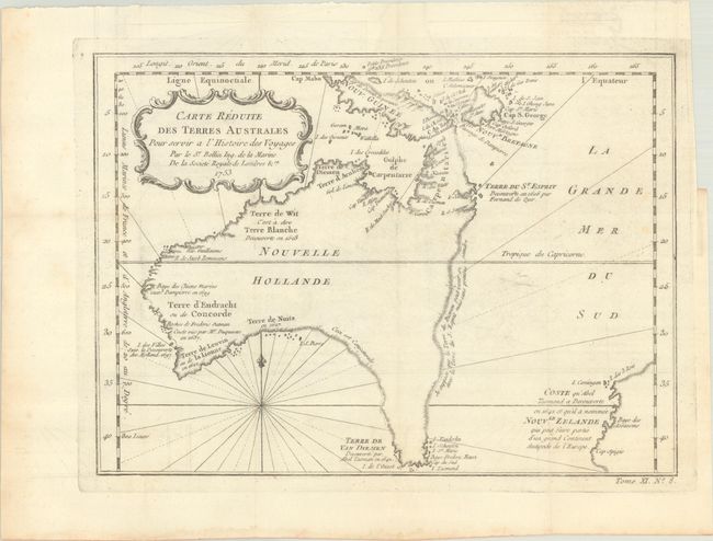 Carte Reduite des Terres Australes pour Servir a l'Histoire des Voyages