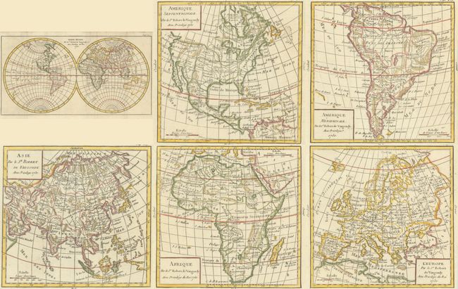 [Lot of 6] Mappe Monde [and] Amerique Septentrionale [and] Amerique Meridionale [and] Afrique [and] Asie [and] L'Europe