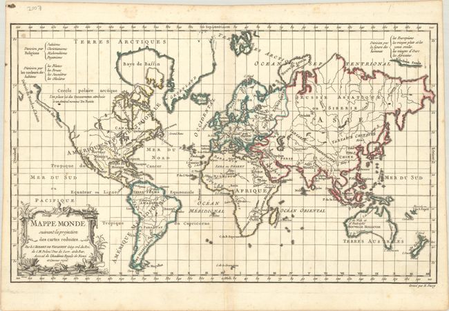 Mappe Monde Suivant la Projection des Cartes Reduites