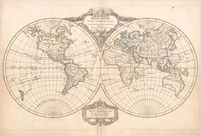 Mappe-Monde par Robert de Vaugondy Geographe...