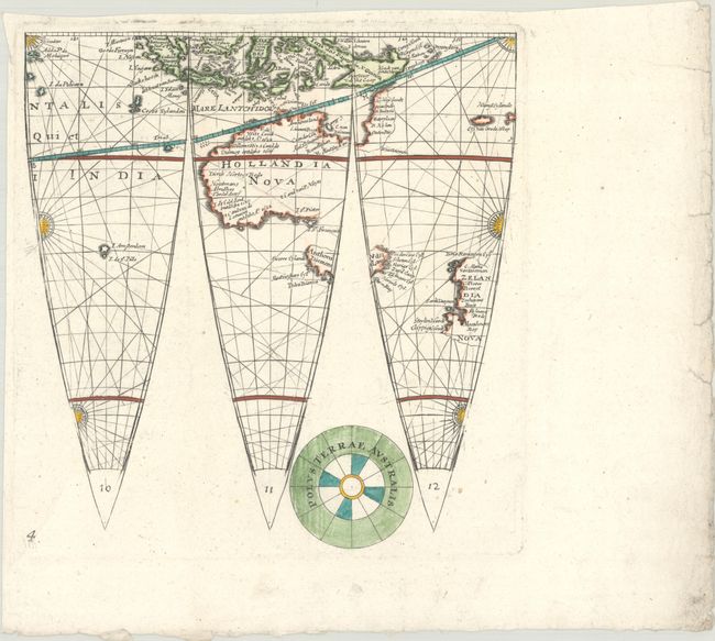[Lot of 3 - Globe Gores] L. Fl. cum Geographica Orbis Terrarum Descriptio Secundum...