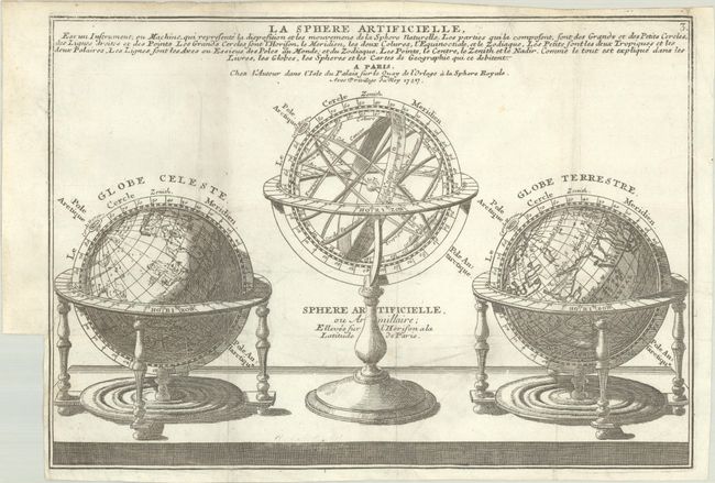 La Sphere Artificielle, est un Instrument, ou Machine, qui Represente la Disposition et les Mouvemens de la Sphere Naturelle...