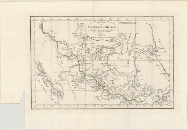 Charte von MacKenzie's Reisen von Montreal zu dem Nordlichen Eis=und dem Stillen Meere