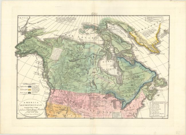 America Settentrionale Disegnata Dopo i Viaggi di Lewis, Clarke, Parry e Franklin...