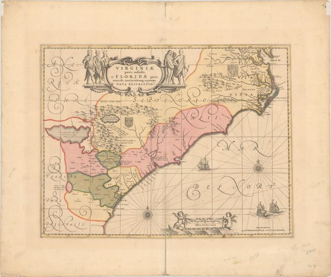 Virginiae Partis Australis, et Floridae Partis Orientalis, Interjacentiumq Regionum Nova Descriptio