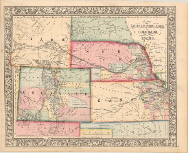 Map of Kansas, Nebraska and Colorado. Showing Also the Eastern Portion of Idaho