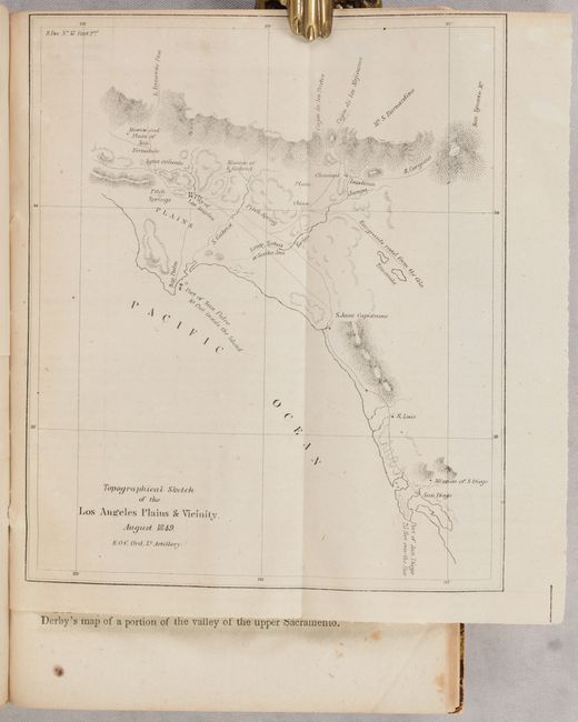 [Map in Report] Topographical Sketch of Los Angeles Plains & Vicinity. August 1849 [in] Report of the Secretary of War, Communicating Information in Relation to the Geology and Topography of California