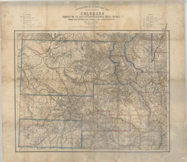 Topographical & Township Map of Part of the State of Colorado Exhibiting the San Juan, Gunnison & California Mining Regions...