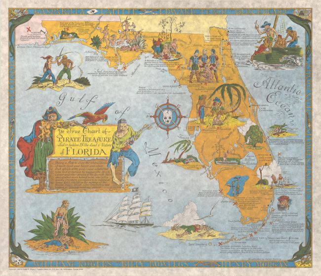 Ye True Chart of Pirate Treasure Lost or Hidden in the Land & Waters of Florida