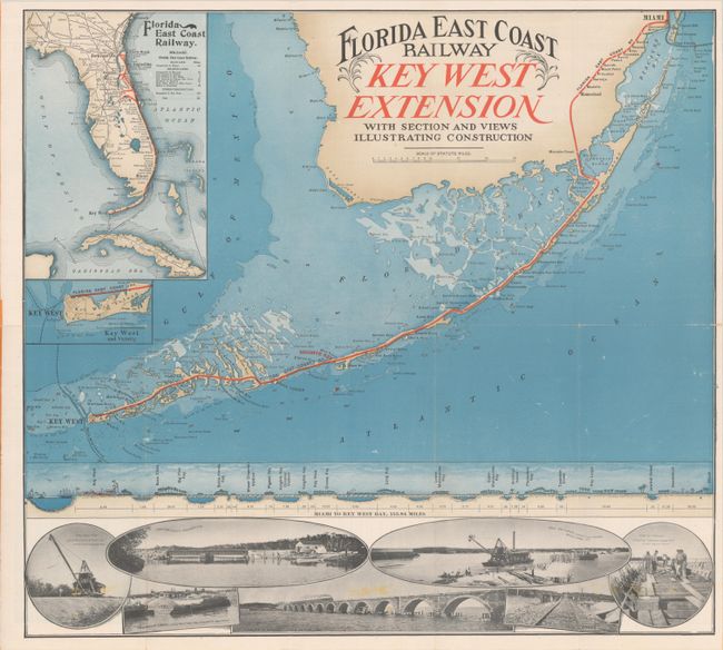 Florida East Coast Railway Key West Extension with Section and Views Illustrating Construction