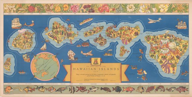 The Dole Map of the Hawaiian Islands U.S.A. Being a Descriptive Portrayal of the History, Transportation, Industries and Geography of the Territory of Hawaii, U.S.A.