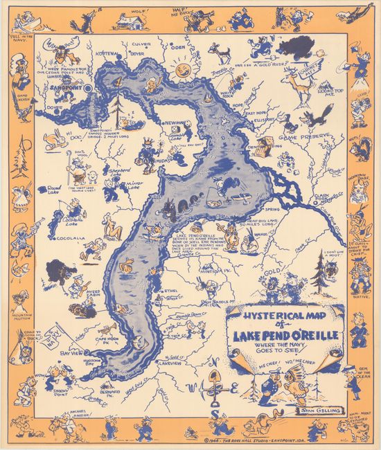 Hysterical Map of Lake Pend O'Reille Where the Navy Goes to See!