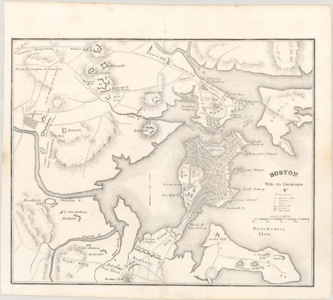 [Lot of 2] Boston with Its Environs [and] A Map of Charlestown & Vicinity. Representing the Position of the Americans & British in the Battle of Breeds Hill June 17th 1775