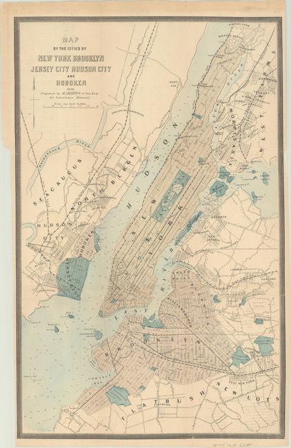 Map of the Cities of New York Brooklyn Jersey City Hudson City and Hoboken