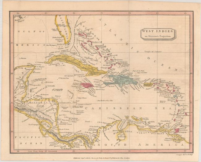 [Lot of 3] West Indies on Mercator's Projection [and] La Plata, or, United Provinces; and Chili [and] South America