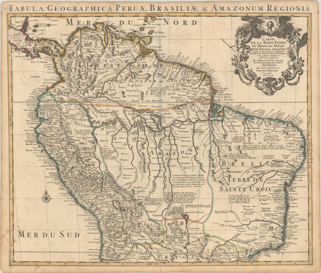 Carte de la Terre Ferme du Perou, du Bresil et du Pays des Amazones, Dressee sur les Descriptions de Herrera...