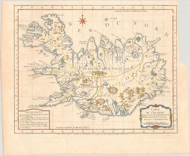 Carte de l'Islande, pour Servir a la Continuation de l'Histoire Generale des Voyages...