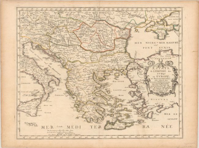 Estats, de l'Empire des Turqs en Europe; et Pays Circomvoisins; Entre Lesquels sont Hongrie, Transilvanie, Valaquie, Moldavie, Petite Tatarie &c...