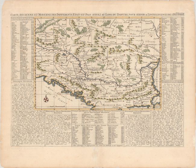 Carte Ancienne et Moderne des Differents Etars et Pais Situez au Long du Danube, pour Servir a l'Intelligence de l'Histoire