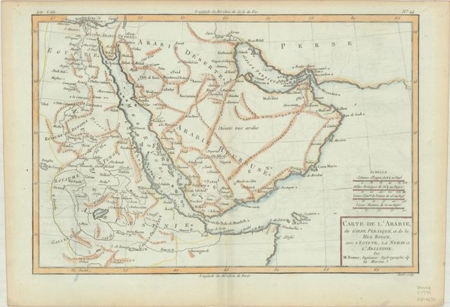 Carte de l'Arabie, du Golfe Persique, et de la Mer Rouge, avec l'Egypte, la Nubie et l'Abissinie