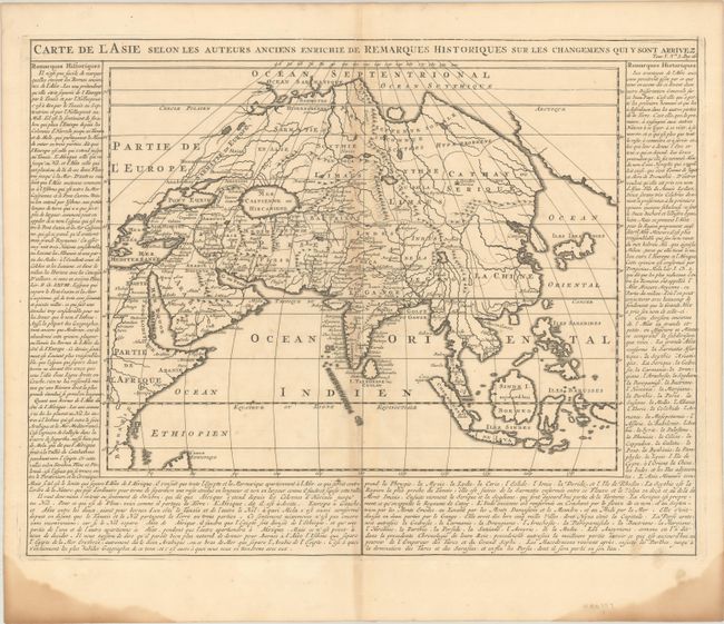 Carte de l'Asie Selon les Auteurs Anciens Enrichie de Remarques Historiques sur les Changemens qui y sont Arrivez