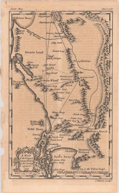 [Lot of 2] A Map of the Cape of Good Hope & the Country Adjacent. 1752 [and] Carte du Canal de Mosambique, Contenant l'Isle de Madagascar avec les Cotes d'Afrique, Depuis le Cap de Bonne Esperance Jusqu'a Melinde