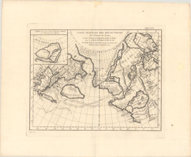 Carte Generale des Decouvertes de l'Amiral de Fonte, et Autres Navigateurs Espagnols, Anglois et Russes pour la Recherche du Passage a la Mer du Sud