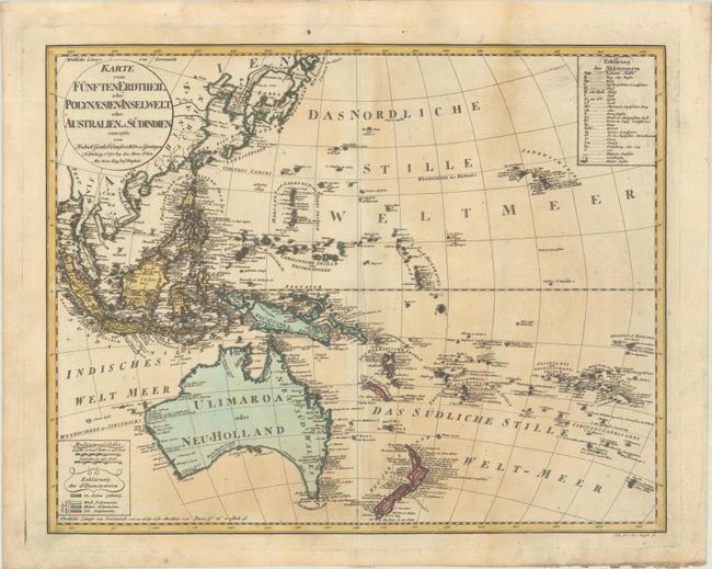 Karte vom Funften Erdtheil, oder Polynaesien-Insel Welt, oder Australien od. Sudindien...