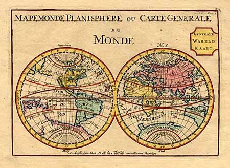 Mapemonde Planispheren ou Carte Generale du Monde