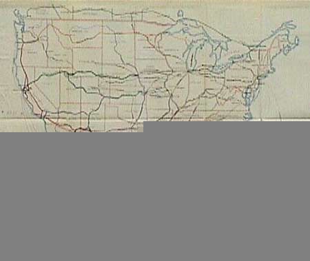 Diagram of the Transcontinental line of road Showing the Original Central Pacific and Union Pacific & their competitors