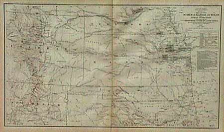Section of Map of the States of Kansas and Texas and Indian Territory with Parts of Colorado and New Mexico
