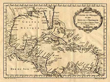 Carte du Golphe du Mexique et des Isles de l'Amerique