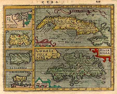 Cuba Insul [on sheet with] Hispaniola [and] Havana Portus [and] I. Iamaica [and] I. S. Ioannis [and] I. Margareta